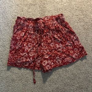 Red/burgundy/maroon shorts with mandala design. Never worn